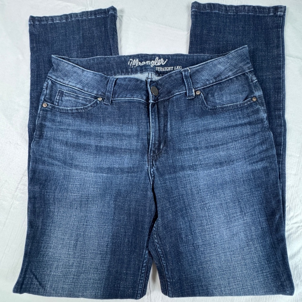 Wrangler Womens Straight‎ Leg Jeans Blue Denim Mid Rise 11/12X34 09MWTDS